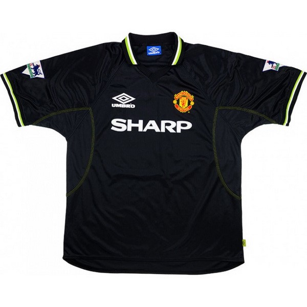 Camiseta Manchester United Replica Tercera Ropa Retro 1998 1999 Negro